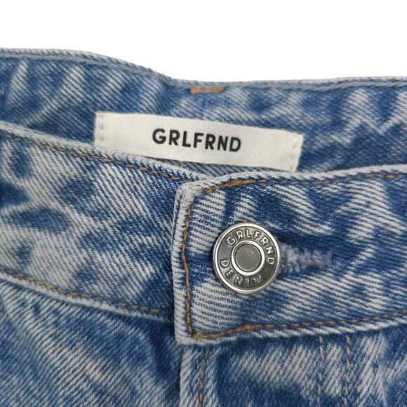 GRLFRND Jordan High Rise Shorts in Yaya Distressed Raw Hem Button Fly - Picture 11 of 12